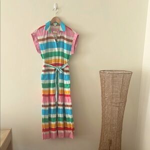 J Crew Colorful Striped Maxi Dress